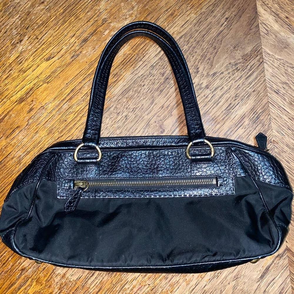 Authentic Prada Nylon Pebbled Leather Tote